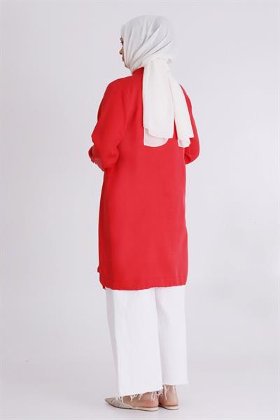 Behrem Büyük Beden Tunik Scarlet OTW2546