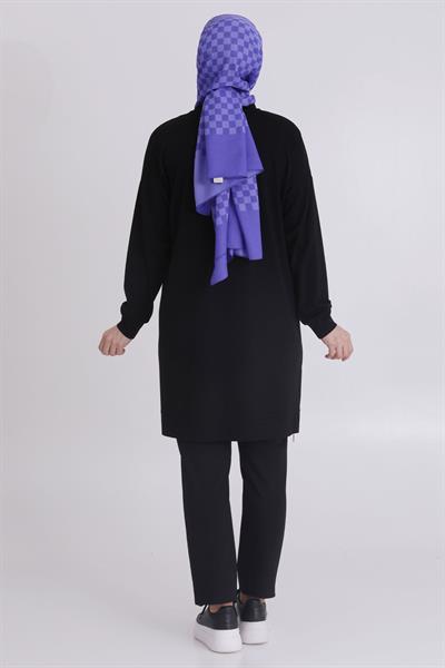 Behrem Büyük Beden Tunik Siyah OTW20115