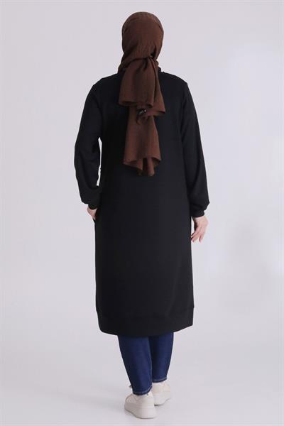 Behrem Büyük Beden Tunik Siyah OTW2067