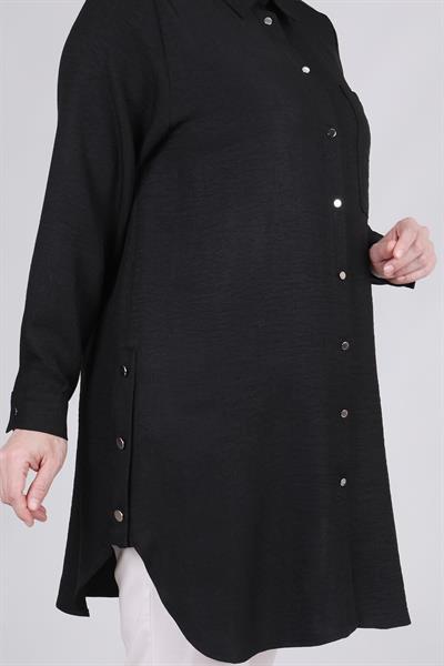 Behrem Büyük Beden Tunik Siyah OTW2336