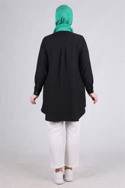 Behrem Büyük Beden Tunik Siyah OTW2336