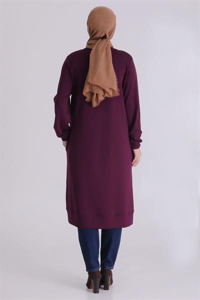 Behrem Büyük Beden Tunik Vişne OTW2067