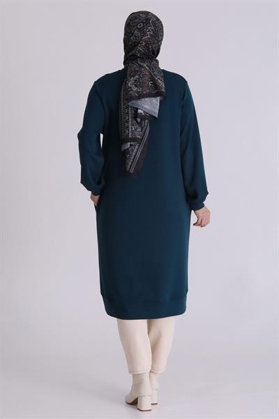 Behrem Büyük Beden Tunik Zümrüt OTW2067