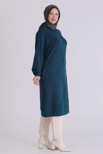 Behrem Büyük Beden Tunik Zümrüt OTW2067