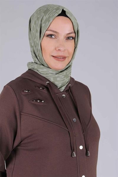 Behrem Büyük Beden Üç İplik Ferace Kahve OTW2815