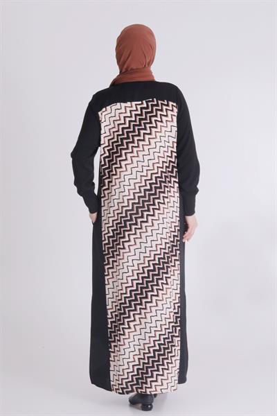 Behrem Büyük Beden Viskon Ferace Siyah OTW2819