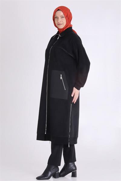 Behrem Önü Fermuarlı Çelik Örme Kap Siyah OTW25137