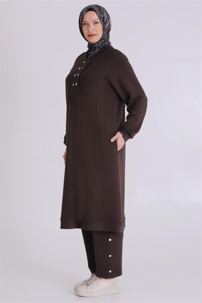 Behrem Pantolonlu Takım Kahve OTW3554