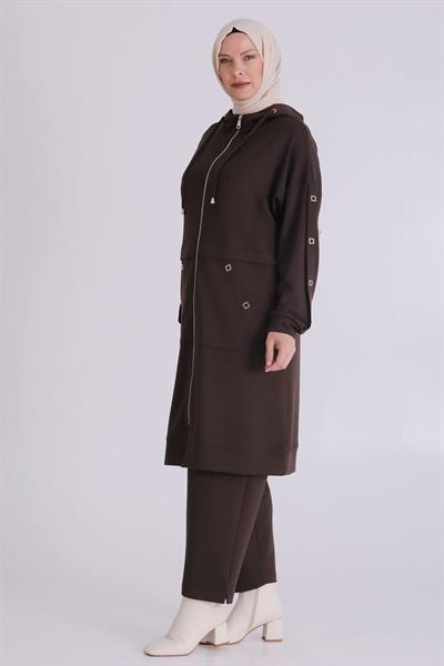 Behrem Pantolonlu Takım Kahve OTW3555