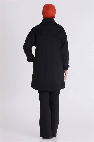 Behrem Spor Çizgili Modern Tasarım Kap Siyah OTW25140