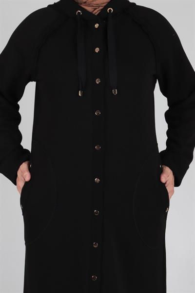 Behrem Üç İplik Büyük Beden Kap Siyah OTW25074