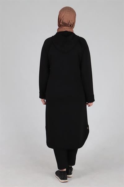 Behrem Üç İplik Büyük Beden Kap Siyah OTW25074