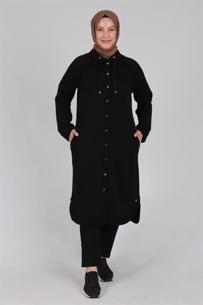 Behrem Üç İplik Büyük Beden Kap Siyah OTW25074