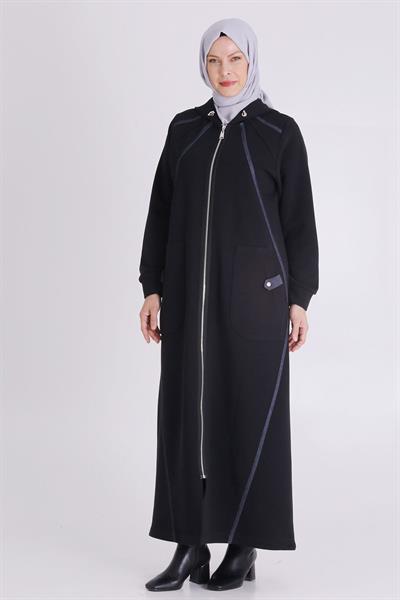 Behrem Üç İplik Ferace Siyah OTW2825