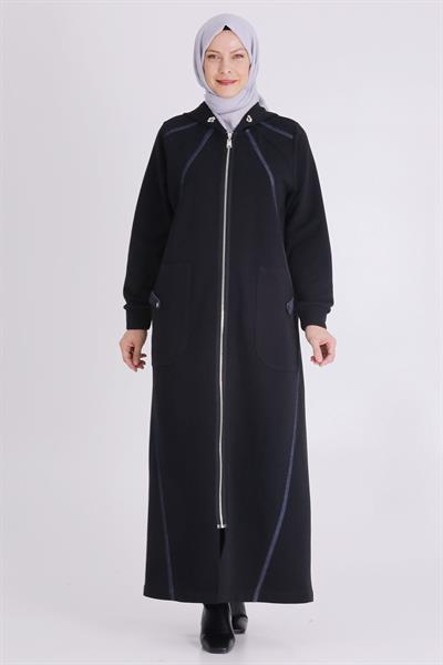 Behrem Üç İplik Ferace Siyah OTW2825