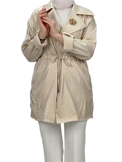 Belden Bağlamalı Ceket Bej OTW1103