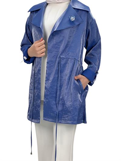 Belden Bağlamalı Ceket Lacivert OTW1103