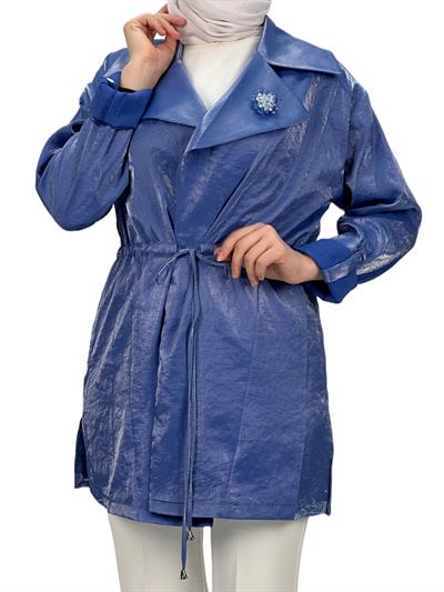 Belden Bağlamalı Ceket Lacivert OTW1103