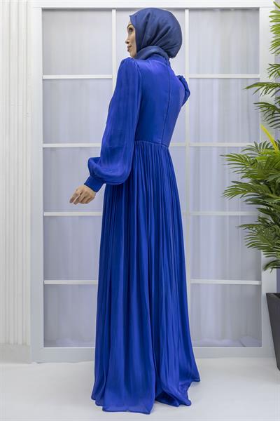 BELİ KEMER DETAYLI ABİYE ELBİSE Saks OTW9060