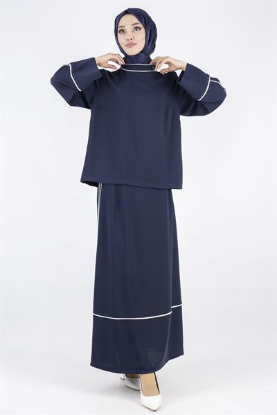 Biyeli Etekli Takım Lacivert OTW1003