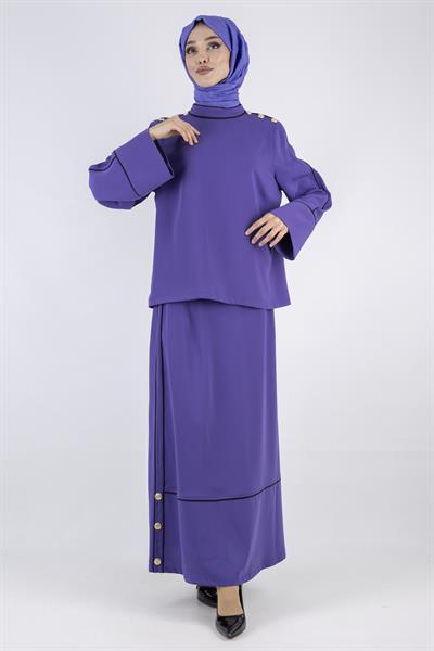 Biyeli Etekli Takım Mor OTW1003