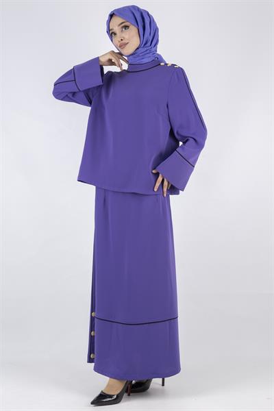 Biyeli Etekli Takım Mor OTW1003