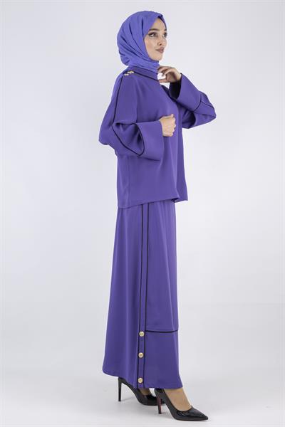 Biyeli Etekli Takım Mor OTW1003