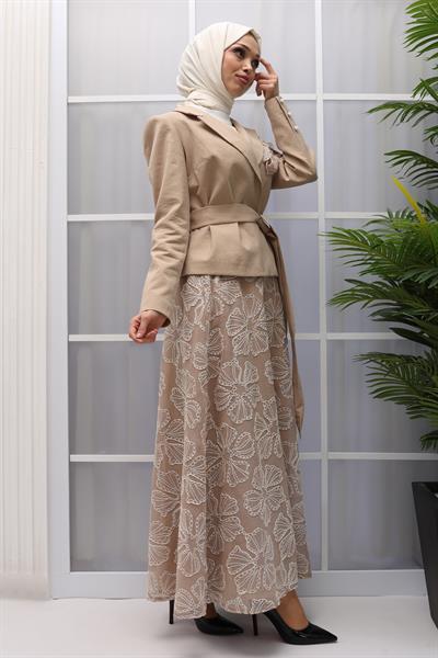 BLAZER CEKETLİ ETEKLİ TAKIM Bej OTW44825