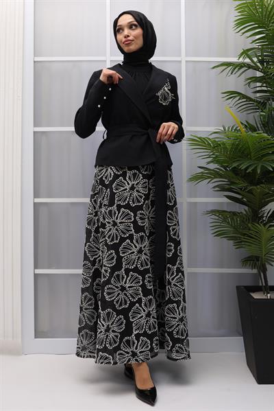 BLAZER CEKETLİ ETEKLİ TAKIM Siyah OTW44825