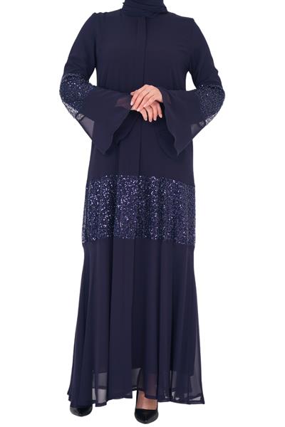 Boncuk Detaylı Ferace Lacivert OTW163