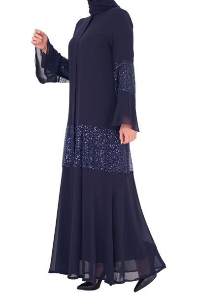 Boncuk Detaylı Ferace Lacivert OTW163