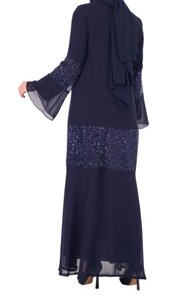 Boncuk Detaylı Ferace Lacivert OTW163