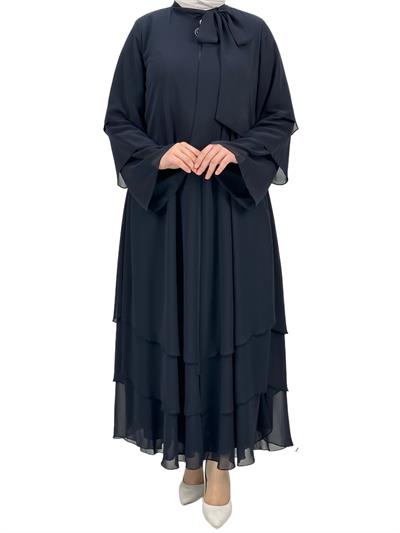 Boynu Bağlamalı Ferace Lacivert OTW36220