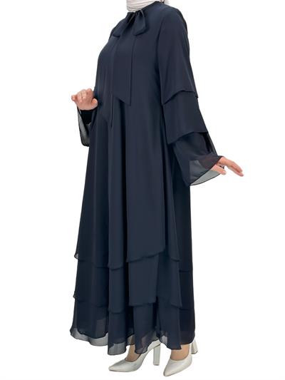 Boynu Bağlamalı Ferace Lacivert OTW36220