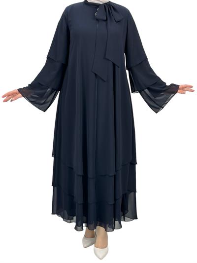 Boynu Bağlamalı Ferace Lacivert OTW36220