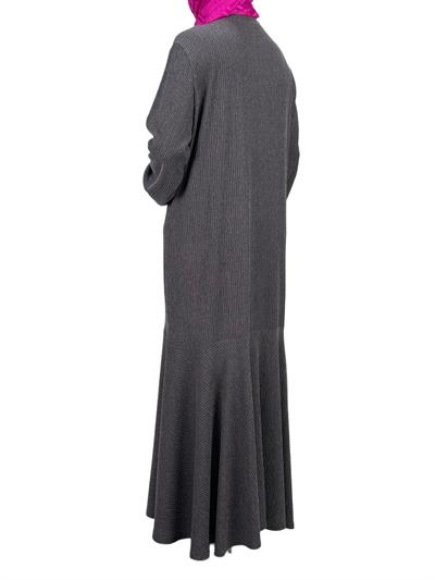 Burgu Volan Elbise Gri OTW2104