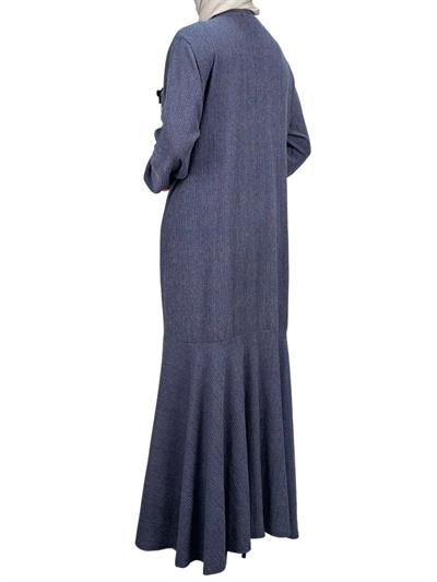 Burgu Volan Elbise Lacivert OTW2104