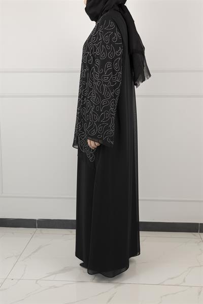 BÜYÜK BEDEN ABİYE ELBİSE Siyah OTW1355