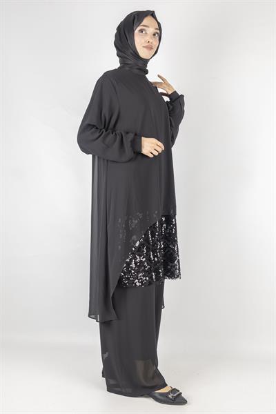 Büyük Beden Abiye Takım Siyah OTW486