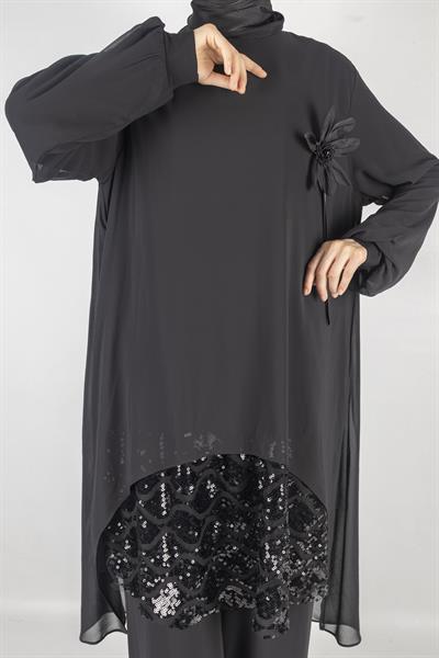 Büyük Beden Abiye Takım Siyah OTW486