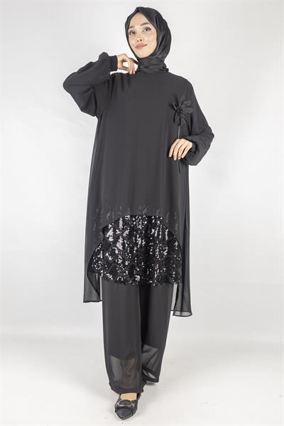 Büyük Beden Abiye Takım Siyah OTW486