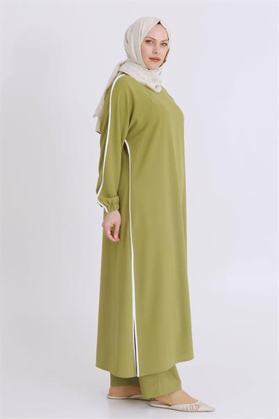 Büyük Beden Aerobin Pantolonlu Takım Olive OTW3539