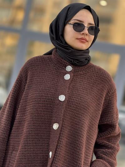 Büyük Beden Angora Kaban Siyah-Kahve OTW5213