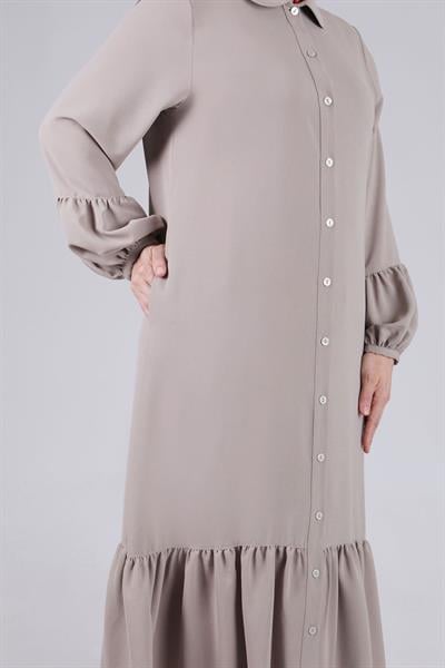 Büyük Beden Bebe Yaka Ferace Taş OTW2812