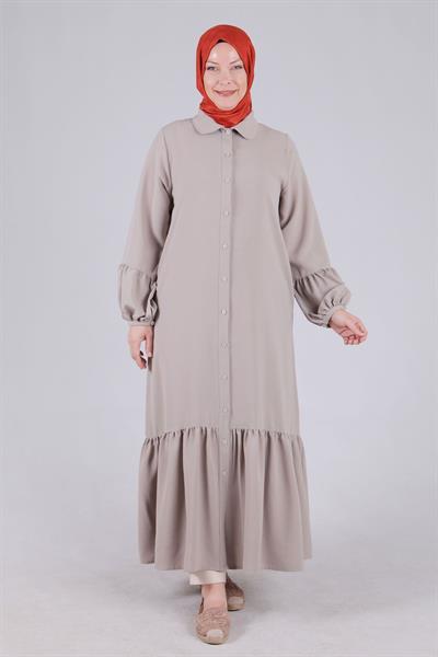 Büyük Beden Bebe Yaka Ferace Taş OTW2812