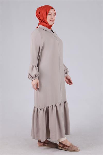 Büyük Beden Bebe Yaka Ferace Taş OTW2812