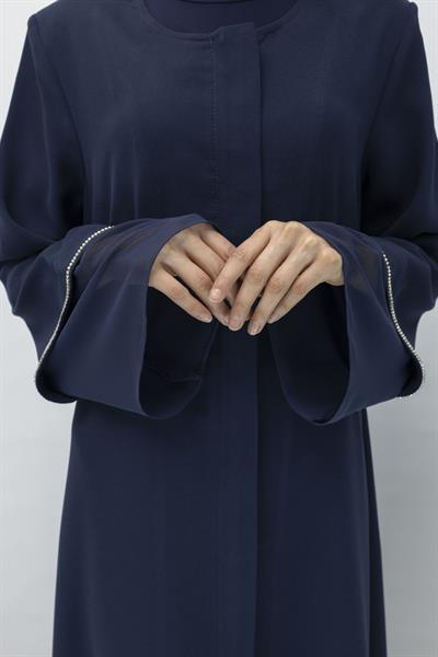 Büyük Beden Broşlu Ferace Lacivert OTW36168