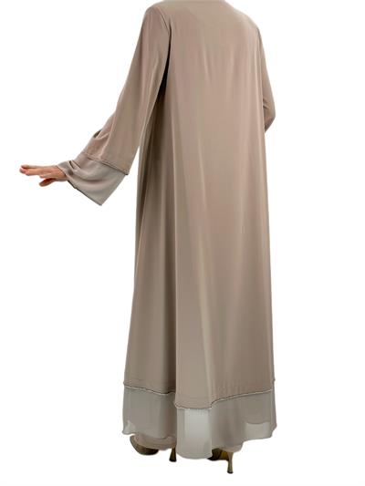 Büyük Beden Broşlu Ferace Vizon OTW36168