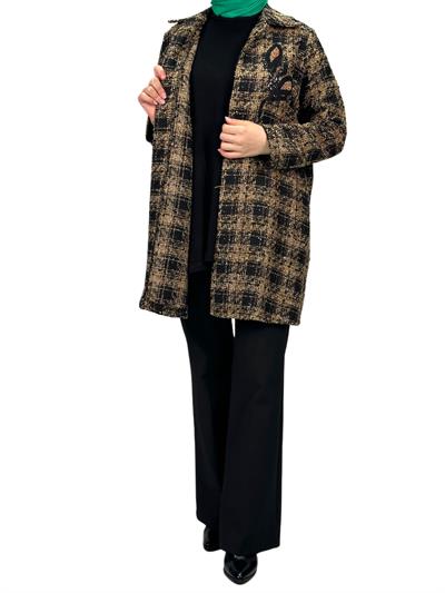 Büyük Beden Ceket Bluz İkili Takım Kahve OTW61372