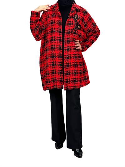 Büyük Beden Ceket Bluz İkili Takım Kırmızı OTW61372